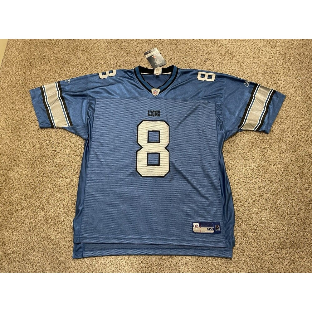 Vintage Authentic Kitna #8 Reebok Detroit Lions Football Jersey men's Sz 2XL NWT